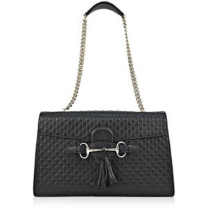 Gucci Black Leather Emily Shoulder Bag